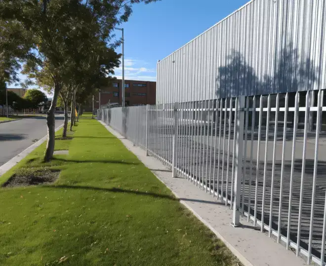 White aluminium fence in Caloundra in a parking lot