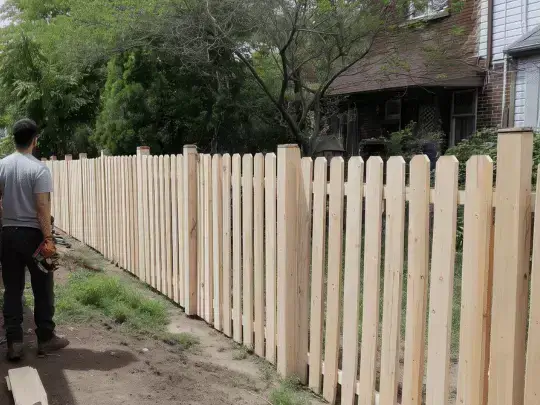 Fence Contractor in Caloundra working on a fencing project